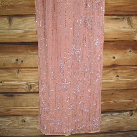 Mac Duggal 93626 Womens High Neck Illusion Embellished Gown Dress Rose 14 - Picture 13 of 16